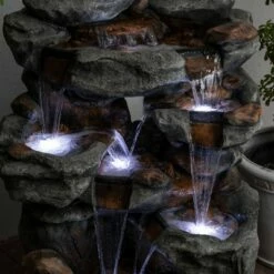 Brand new ⭐ Alpine Corporation 54" Resin 5-Tier Rock Fountain with LED Lights Dark Brown 🛒 -Garden Decor Shop unnamed file 8134