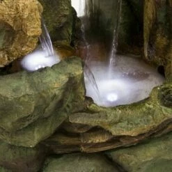 Outlet 😉 Alpine Corporation 55" Resin Side Tiering Rainforest Fountain with LED Lights Brown 👍 -Garden Decor Shop unnamed file 8149