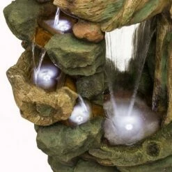 Outlet 😉 Alpine Corporation 55" Resin Side Tiering Rainforest Fountain with LED Lights Brown 👍 -Garden Decor Shop unnamed file 8150