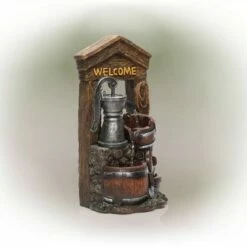 Best reviews of 🤩 24" Glossy 3 Tier Welcome Barrel Fountain With Water Pump - Alpine Corporation 🥰 -Garden Decor Shop unnamed file 8173