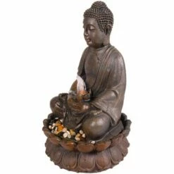 Deals 🎉 Alpine Corporation 33" Buddha Fountain With LED Lights - Light Brown 😀 -Garden Decor Shop unnamed file 8192