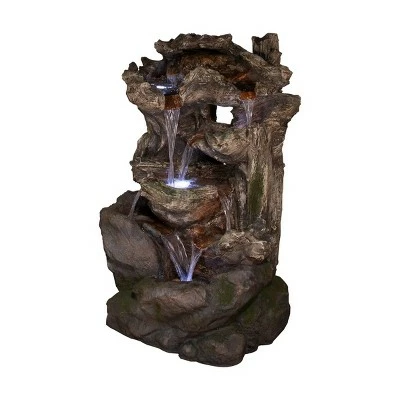 Brand new π Alpine Corporation 40" 6-Tiered Rainforest Waterfall Fountain With LED Lights - Brown 𧨠5 Brand new π Alpine Corporation 40" 6-Tiered Rainforest Waterfall Fountain With LED Lights - Brown 𧨠- Image 3