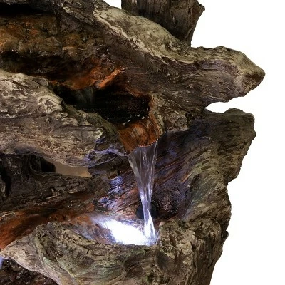 Brand new π Alpine Corporation 40" 6-Tiered Rainforest Waterfall Fountain With LED Lights - Brown 𧨠6 Brand new π Alpine Corporation 40" 6-Tiered Rainforest Waterfall Fountain With LED Lights - Brown 𧨠- Image 4