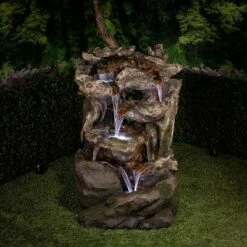 Brand new π Alpine Corporation 40" 6-Tiered Rainforest Waterfall Fountain With LED Lights - Brown 𧨠22 Brand new π Alpine Corporation 40" 6-Tiered Rainforest Waterfall Fountain With LED Lights - Brown 𧨠-Garden Decor Shop unnamed file 8208