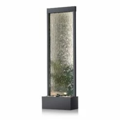 Best Pirce 🔔 Alpine Corporation 72" Metal Mirror Waterfall Fountain with Decorative Stones and Lights Silver 🤩 -Garden Decor Shop unnamed file 8219