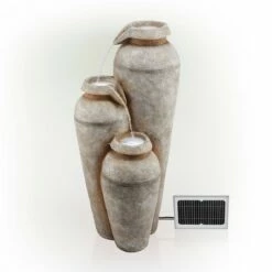 Brand new 😉 Alpine Corporation Alpine 43" Solar Cascading Vase Stone Resin Fountain with LED Lights White 🧨 -Garden Decor Shop unnamed file 8224