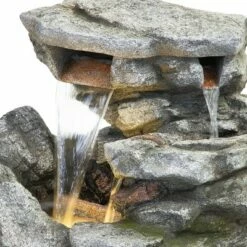 Promo ⌛ Alpine Corporation Alpine 41" Rainforest Fountain with LED Lights Gray 🎁 -Garden Decor Shop unnamed file 8231