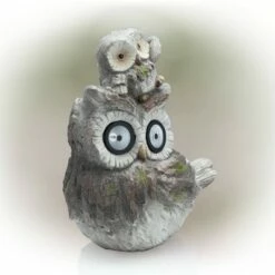 Outlet 🔥 Alpine Corporation 15" Solar Owls LED Light Magnesium Oxide Statue Brown ❤️ -Garden Decor Shop unnamed file 827