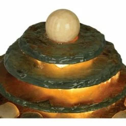 Flash Sale 😀 John Timberland Zen Indoor Tabletop Water Fountain with Light 10" High 4 Tiered Feng Shui Ball for Table Desk Office Home Bedroom 🌟 -Garden Decor Shop unnamed file 8284