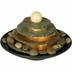 Flash Sale 😀 John Timberland Zen Indoor Tabletop Water Fountain with Light 10" High 4 Tiered Feng Shui Ball for Table Desk Office Home Bedroom 🌟 -Garden Decor Shop unnamed file 8286