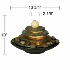 Flash Sale 😀 John Timberland Zen Indoor Tabletop Water Fountain with Light 10" High 4 Tiered Feng Shui Ball for Table Desk Office Home Bedroom 🌟 -Garden Decor Shop unnamed file 8287