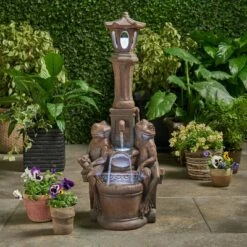 Best Sale 🌟 37.25" Los Sapos Faux Stone Fountain - Christopher Knight Home 🔥