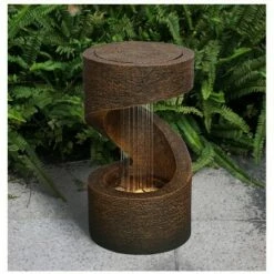 Best Sale 🥰 HI-LINE GIFT LTD 14" Wooden Tabletop Water Fountain with LED Light Copper - Hi-Line Gift ⭐