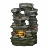 Outlet ✨ HI-LINE GIFT LTD 14" Multi Level Cascading Stone Sculptural Tabletop Water Fountain Gray Stone - Hi-Line Gift 🥰 -Garden Decor Shop unnamed file 8334