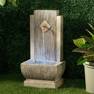 Coupon β 29.25" Indoor/Outdoor Replenish Resin Fountain with Water Pump and LED Light Gray - Alfresco Home LLC 𧨠3 Coupon β 29.25" Indoor/Outdoor Replenish Resin Fountain with Water Pump and LED Light Gray - Alfresco Home LLC π§¨