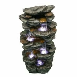 Cheap 👏 Watnature 40" 6-Tier Rock Water Fountain with LED Lights Gray 😉 -Garden Decor Shop unnamed file 8382