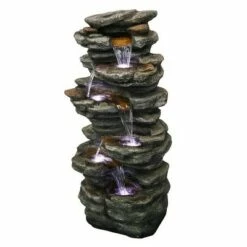 Cheap 👏 Watnature 40" 6-Tier Rock Water Fountain with LED Lights Gray 😉 -Garden Decor Shop unnamed file 8383