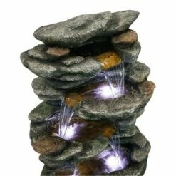 Cheap 👏 Watnature 40" 6-Tier Rock Water Fountain with LED Lights Gray 😉 -Garden Decor Shop unnamed file 8387