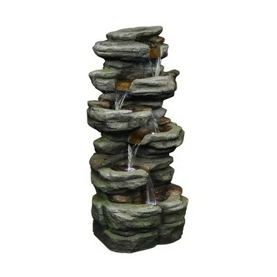 Discount π Watnature 30.7" 6-Tier Rock Waterfall Fountain with LED Lights Gray π 8 Discount π Watnature 30.7" 6-Tier Rock Waterfall Fountain with LED Lights Gray π - Image 7