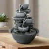 Promo 🎁 10.6" Indoor Tabletop 4 Tier Rock Fall Zen Fountain - Watnature 🔔