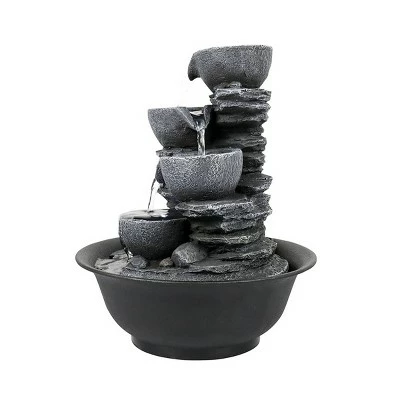 Promo π 10.6" Indoor Tabletop 4 Tier Rock Fall Zen Fountain - Watnature π 6 Promo π 10.6" Indoor Tabletop 4 Tier Rock Fall Zen Fountain - Watnature π - Image 4