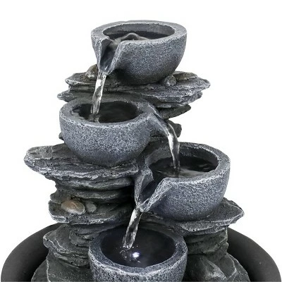 Promo π 10.6" Indoor Tabletop 4 Tier Rock Fall Zen Fountain - Watnature π 9 Promo π 10.6" Indoor Tabletop 4 Tier Rock Fall Zen Fountain - Watnature π - Image 7