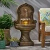 Outlet 🧨 Fraser Outdoor 2-Tier Single Spout Fountain - Light Brown - Christopher Knight Home 😉