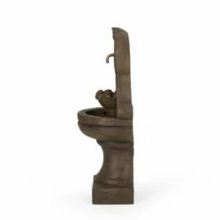 Outlet 🧨 Fraser Outdoor 2-Tier Single Spout Fountain - Light Brown - Christopher Knight Home 😉 -Garden Decor Shop unnamed file 8425