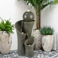 Deals 🛒 Watnature 24" Indoor/Outdoor Cascading Modern Sphere Zen Fountain Gray 🎉 -Garden Decor Shop unnamed file 8465