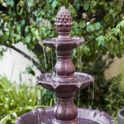 Buy 😍 52" 3 Tier Freestanding Plastic Leaf Design Outdoor Birdbath and Birdfeeder Brown - XBrand 🤩 -Garden Decor Shop unnamed file 8480