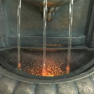 Best Sale π 32.1" Tiered Lion Head Stone Outdoor Wall Fountain with LED Light - Black - Teamson Home π 4 Best Sale π 32.1" Tiered Lion Head Stone Outdoor Wall Fountain with LED Light - Black - Teamson Home π - Image 2