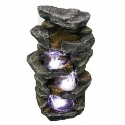 Coupon 🤩 Watnature 40" High Stacked Simulated Rock Cascading Waterfall Fountain with LED Lights Gray 👏 -Garden Decor Shop unnamed file 8510