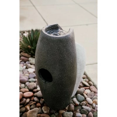 Top 10 ⭐ 24.8" Modern Indoor/Outdoor Floor Waterfall Fountain - Gray/Black - XBrand ⭐ 3 Top 10 ⭐ 24.8" Modern Indoor/Outdoor Floor Waterfall Fountain - Gray/Black - XBrand ⭐