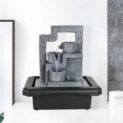 Hot Sale π 10.6" Indoor Water Fountain with LED Lights Gray - Watnature β 3 Hot Sale π 10.6" Indoor Water Fountain with LED Lights Gray - Watnature β