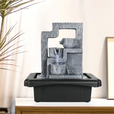 Hot Sale π 10.6" Indoor Water Fountain with LED Lights Gray - Watnature β 4 Hot Sale π 10.6" Indoor Water Fountain with LED Lights Gray - Watnature β - Image 2