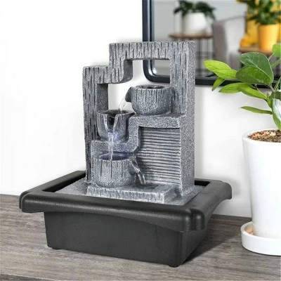 Hot Sale π 10.6" Indoor Water Fountain with LED Lights Gray - Watnature β 6 Hot Sale π 10.6" Indoor Water Fountain with LED Lights Gray - Watnature β - Image 4