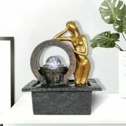 Best reviews of π₯ 10.6" Indoor Tabletop Water Fountain with LED Light and Ball - Watnature π