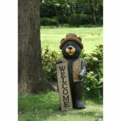 Cheap 🔔 HI-LINE GIFT LTD 30" Polyresin Standing Bear with Welcome Sign Outdoor Statue Black - Hi-Line Gift ⭐ -Garden Decor Shop unnamed file 855
