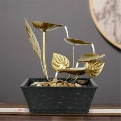 Best Sale ✔️ 9" Indoor Tabletop Lotus Leafe Water Fountain - Watnature 😍