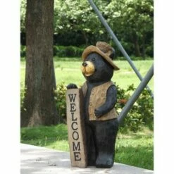 Cheap 🔔 HI-LINE GIFT LTD 30" Polyresin Standing Bear with Welcome Sign Outdoor Statue Black - Hi-Line Gift ⭐ -Garden Decor Shop unnamed file 856