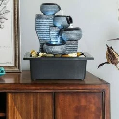 Outlet 🥰 Watnature 10.23" 4-Tier Desktop Water Fountain Gray 💯 -Garden Decor Shop unnamed file 8564