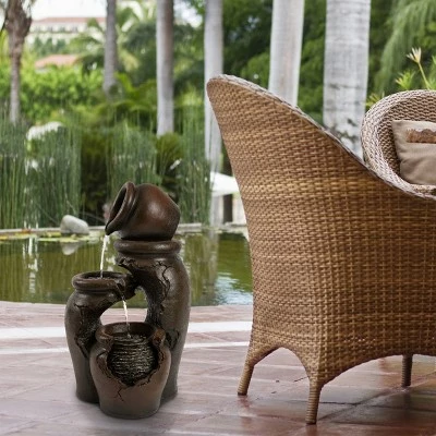 Best Pirce 𧨠Nature Spring 3-Tier Clay Pot Outdoor Electric Polyresin Water Fountain π― 4 Best Pirce 𧨠Nature Spring 3-Tier Clay Pot Outdoor Electric Polyresin Water Fountain π― - Image 2