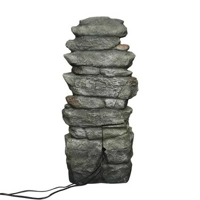 Buy π Watnature 15.3" 6-Tier Rock Water Fountain with LED Lights Gray β€οΈ 9 Buy π Watnature 15.3" 6-Tier Rock Water Fountain with LED Lights Gray β€οΈ - Image 8
