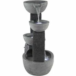 Best deal 😍 John Timberland Japanese Style Outdoor Floor Water Fountain with Light LED 31 1/2" High Gray Faux Stone Cascading Patio Backyard 🎁 -Garden Decor Shop unnamed file 8635