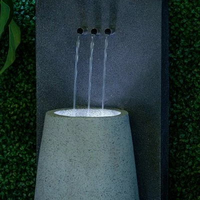 Promo π 13.75" Indoor/Outdoor Restore Resin Fountain with Water Pump and LED Light Gray - Alfresco Home LLC 𧨠4 Promo π 13.75" Indoor/Outdoor Restore Resin Fountain with Water Pump and LED Light Gray - Alfresco Home LLC 𧨠- Image 2