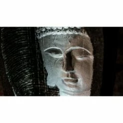 Flash Sale 👍 23.62" Self Standing Buddha Face Indoor/Outdoor Water Fountain with LED Light - Gray/White - XBrand ✔️ -Garden Decor Shop unnamed file 8690