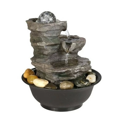 Deals π€© Watnature 11.4" 3-Tier Rock Fall Tabletop Zen Fountain with Crystal Ball Accent and LED Light Gray π 5 Deals π€© Watnature 11.4" 3-Tier Rock Fall Tabletop Zen Fountain with Crystal Ball Accent and LED Light Gray π - Image 3