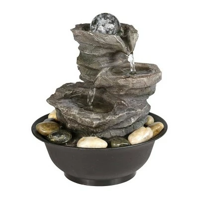 Deals π€© Watnature 11.4" 3-Tier Rock Fall Tabletop Zen Fountain with Crystal Ball Accent and LED Light Gray π 6 Deals π€© Watnature 11.4" 3-Tier Rock Fall Tabletop Zen Fountain with Crystal Ball Accent and LED Light Gray π - Image 4