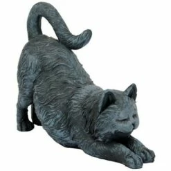 Promo 😀 Design Toscano Playful Cat Stretching Statue - Gray ❤️