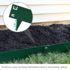 Wholesale 🎁 Sunnydaze Decor Sunnydaze Outdoor Lawn and Garden Heavy-Duty Steel Metal Flexible Landscape Edging Borders - 16' - Green - 5pk 😉 -Garden Decor Shop unnamed file 8772